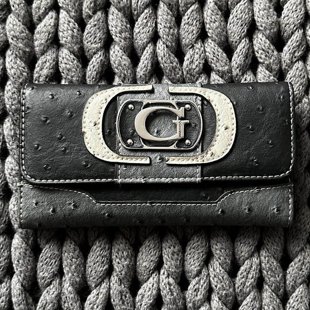GUESS Faux Ostrich Leather Full-Sized Wallet - NWOT